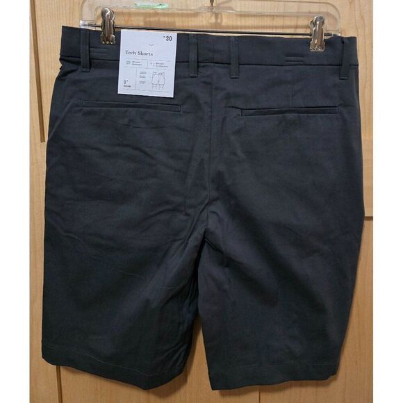 2 Pairs of Goodfellow & Co M Tech Shorts Charcoal Wrinkle-Resistant Stretch 30W - Picture 1 of 6